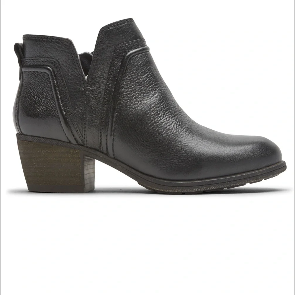 Rockport Cobb Hill Anisa Women’s Black Leather Ankle Boots Size 7
